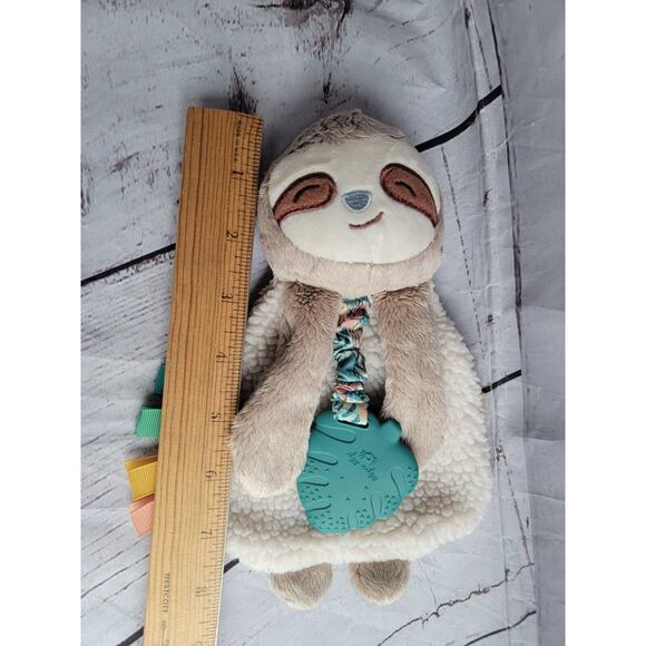 Itzy Ritzy Sloth Lovey Plush and Teether Toy w/ Ribbons And Crinkle - Picture 8 of 8